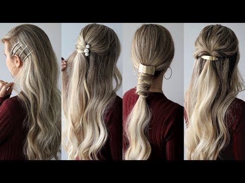 HOW TO: EASY Hairstyles with HAIR CLIPS 🌹 Medium Hair Hairstyles