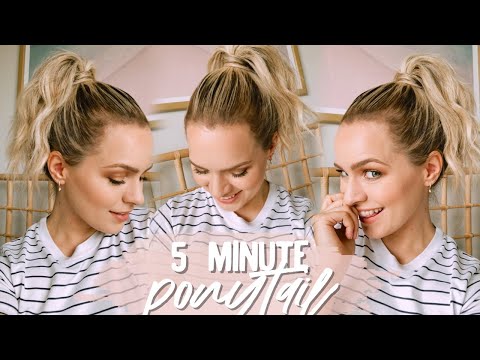 My 5 Minute Ponytail Routine (Short Hair) - KayleyMelissa