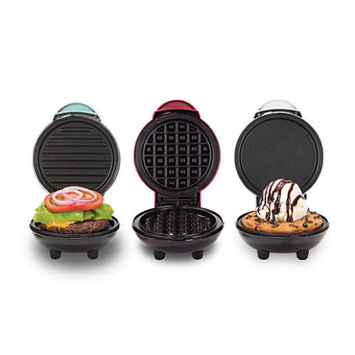 3-way food griddle for sandwiches, waffles, pancakes, and more.