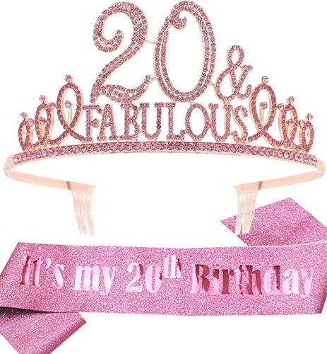 20th crown & sash from amazon - 20th birthday ideas