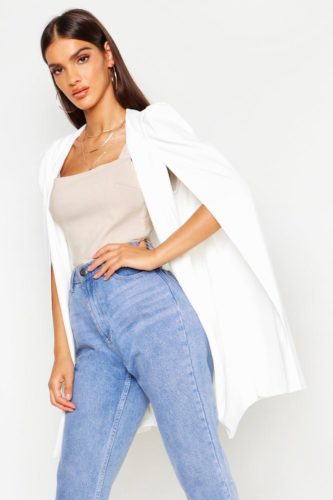 Boohoo Cape in white