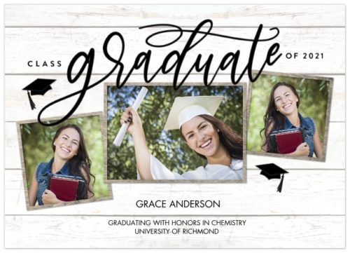 Rustic graduation announcement from Walgreens