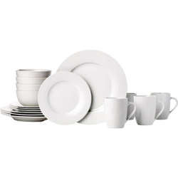 16 piece set of Amazon Basics dishes