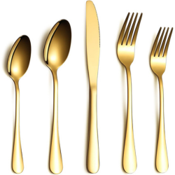 Amazon gold 20 piece flatware set