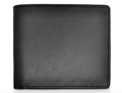 Royce New York Mens black leather simple wallet